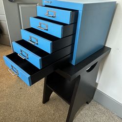 Bisley 5-Drawer Desktop MultiDrawer Steel Cabinet - Blue