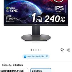 Dell 25 Inch Gaming Monitor For Teens 