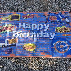NERF Blaster BIRTHDAY banner