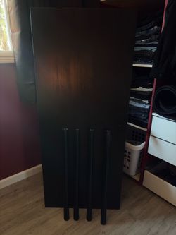 IKEA Black 55" Desk with Adjustable 27.5" Legs