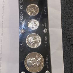 1963 US proof set with silver coins and copper