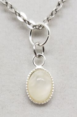 Natural Moonstone Silver Necklace