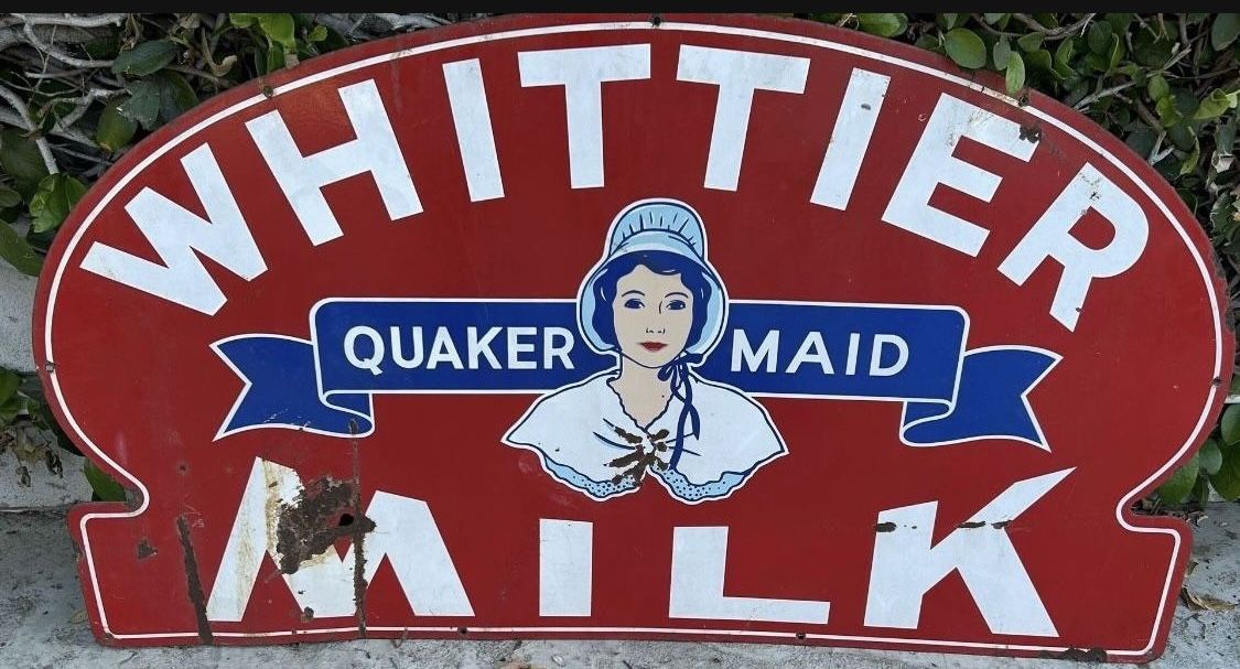 Vintage Original Porcelain Dairy Sign