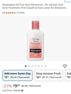 Neutrogena Oil Free Acne Moisturizer 4oz