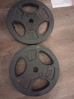 Two 25lb weight plates