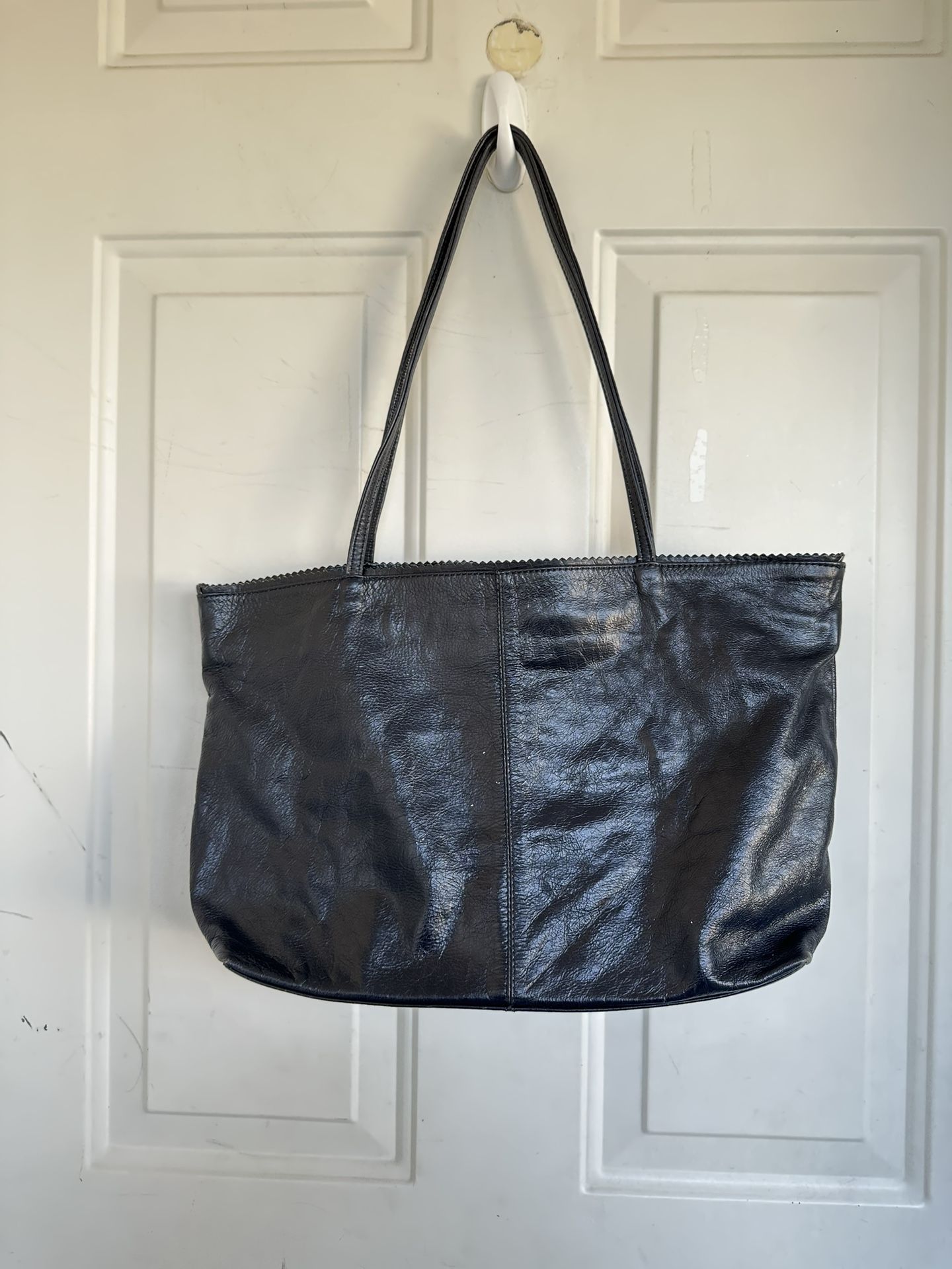 Latico Navy Blue leather tote bag