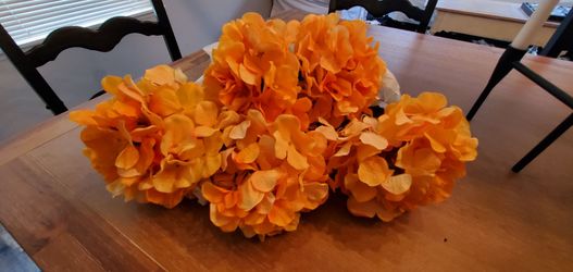 Faux Orange Hydrangea blooms