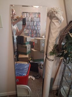 Full Length Beveled Wall Mirror