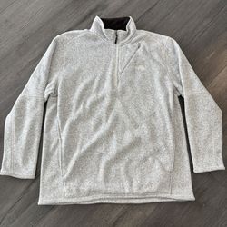 The North Face Men's 2XL 1/4 Zip Pullover Heathered Fleece Lined Sweater