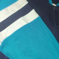 Vintage Christian Dior Monsieur Navy Blue/ Turquoise Zip-Up Track Jacket
