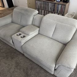 Recliner Loveseat with USB ports, center console outlets, fully electric
