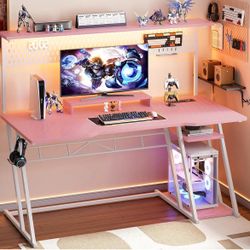 Pink gaming/school desk
