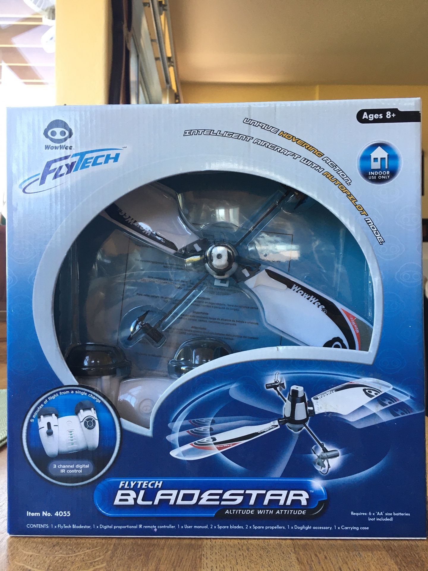 WowWee FlyTech Bladestar, Remote Control Helicopter Toy, Altitude with Attitude. Brand New. Box never opened.