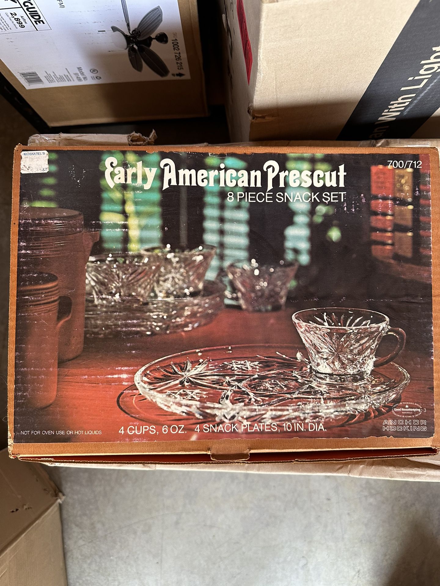 4 Sets Of Vintage Early American Prescut Glassware 4 Sets Of 4