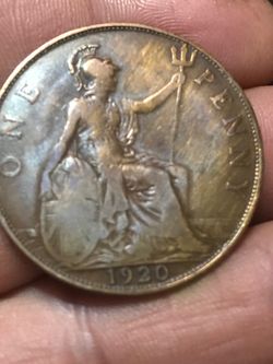 1920 British One Penny Coin