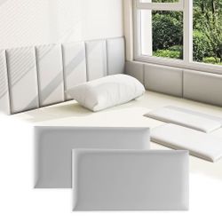 3D Anti-Collision Wall Padding, Grey Peel and Stick Headboard Pack of 6 Panels Sized 7.8" x 15.7”