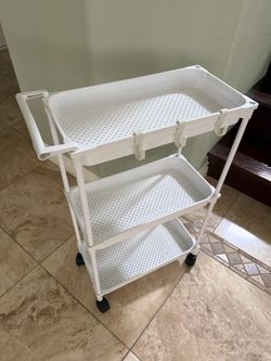 White 3-Tier Rolling Storage Cart