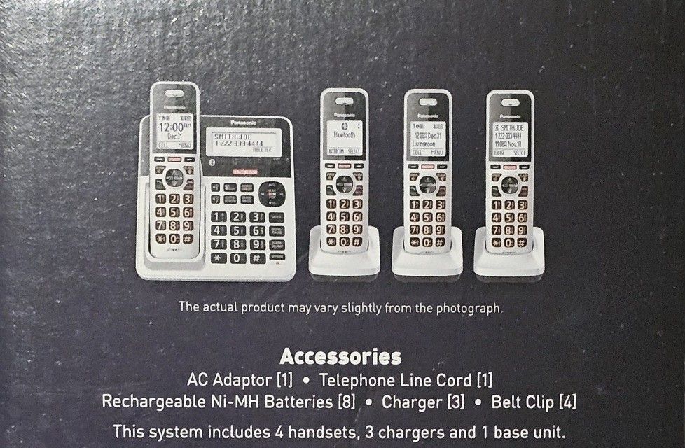 Panasonic KX-TG994 Cordless Phone System With 4 Handsets. New