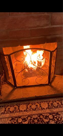Fireplace Screen Brushed Copper