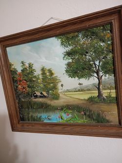 Vintage Oil Painting Canvas Original Signed
