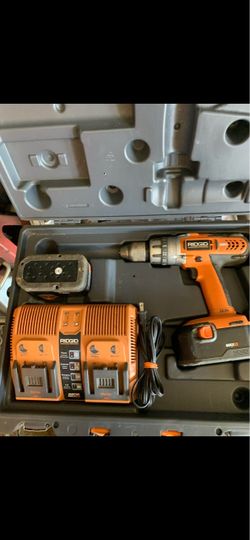 RIDGID drill two battery and charger