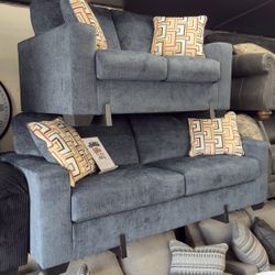 Blue Sofa Set Available In Orange And Ivory Color