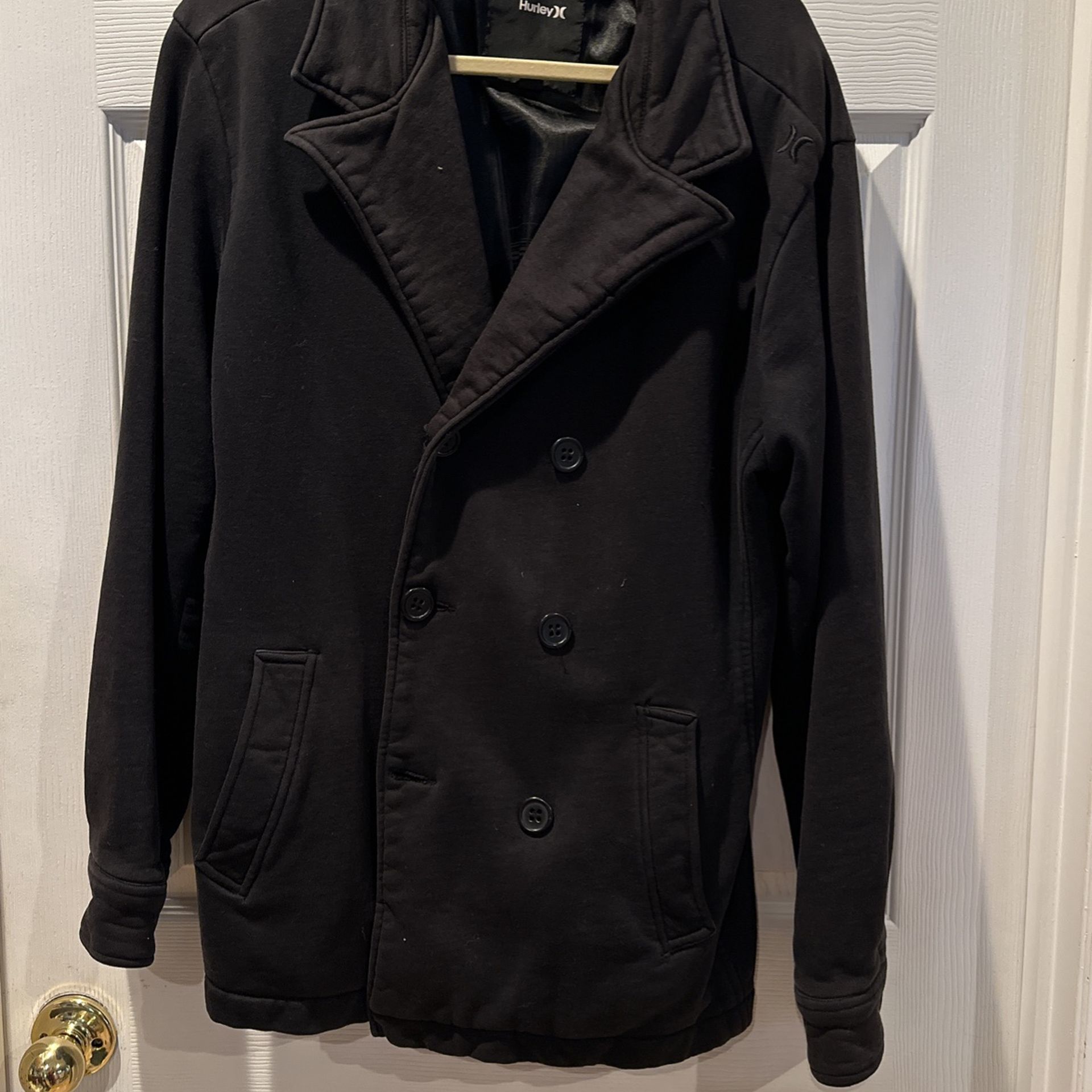 Hurley Black Cotton Sweatshirt Jackets Coat Large