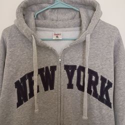 Knight Vintage Heather Gray Men's "New York" Hoodie - Size XL