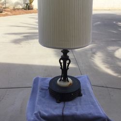 Gold leaf quartz based table lamp. Lamp is circa 1920’s. Works great