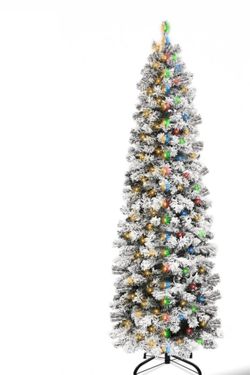 6ft Pre-lit Snow Flocked Christmas Tree