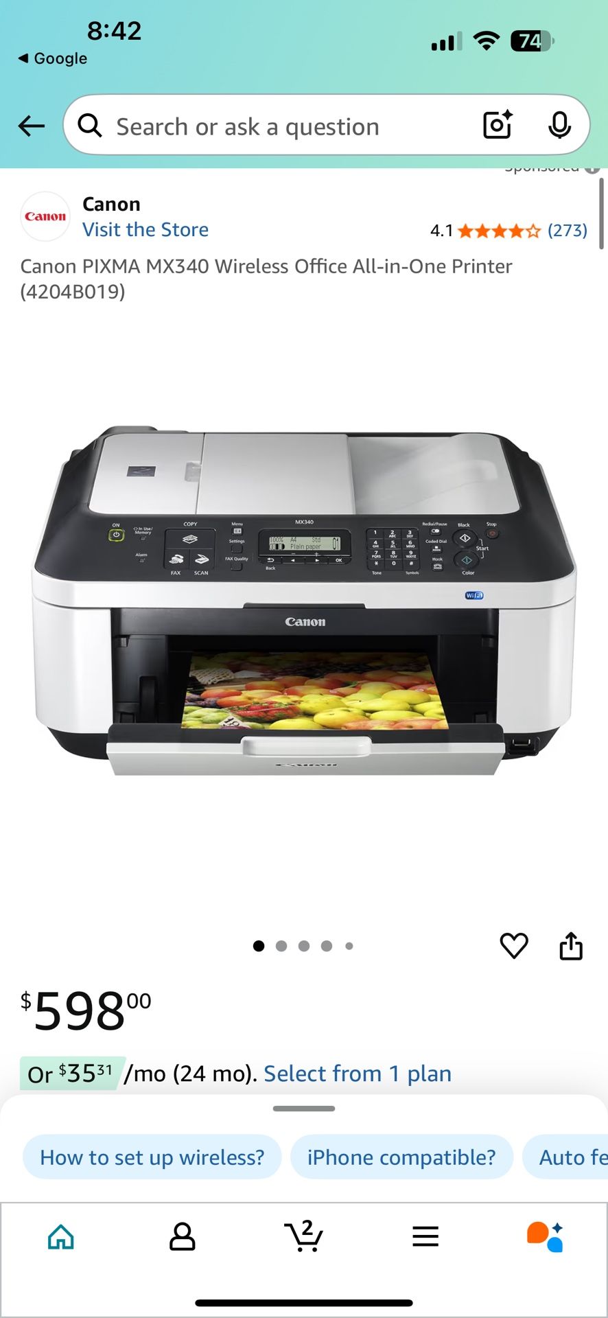 Canon PIXMA MX330 printer