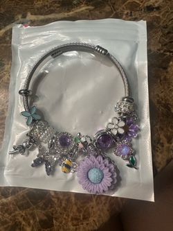 Silver Twisted Cable Charm Bracelet