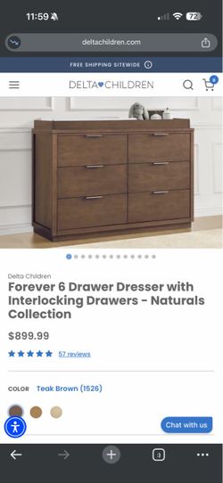 NEW 6 Drawer Dresser with Interlocking Drawers - Still in Packaging!