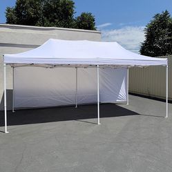 $185 (New in box) Heavy-duty canopy 10x20 ft with (2 sidewalls), ez popup shade outdoor gazebo, carry bag 
