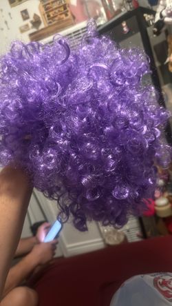 PURPLE CURLY WIG SHORT