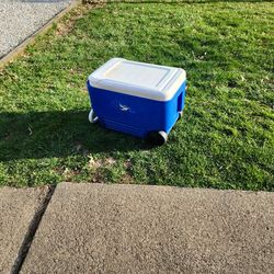 Igloo 38-Quart Hard Ice Chest Cooler with Wheels, Blue