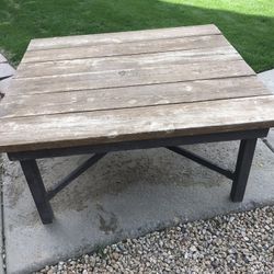 Heavy  Duty Metal And Wood Coffee Table
