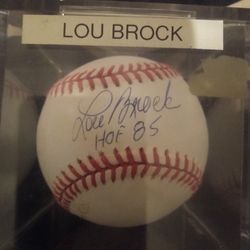 Lou Brock  Autographed National  League Baseball  