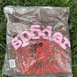 Sp5der Web Hoodie Brown Size Large