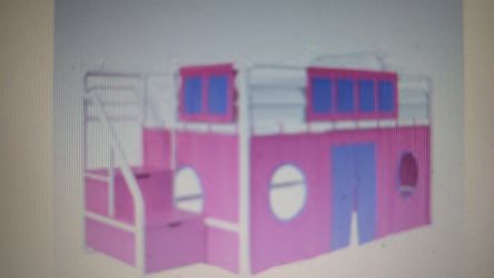 DHP Curtain Set for Junior Loft Bed, Pink