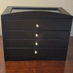 Jewelry Chest - Dark Brown Wood
