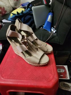 Guess Beige Espadrille Wedge Sandals