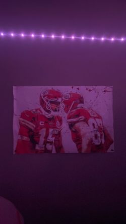 Cheifs poster with Patrick Mahoney and Travis kelce