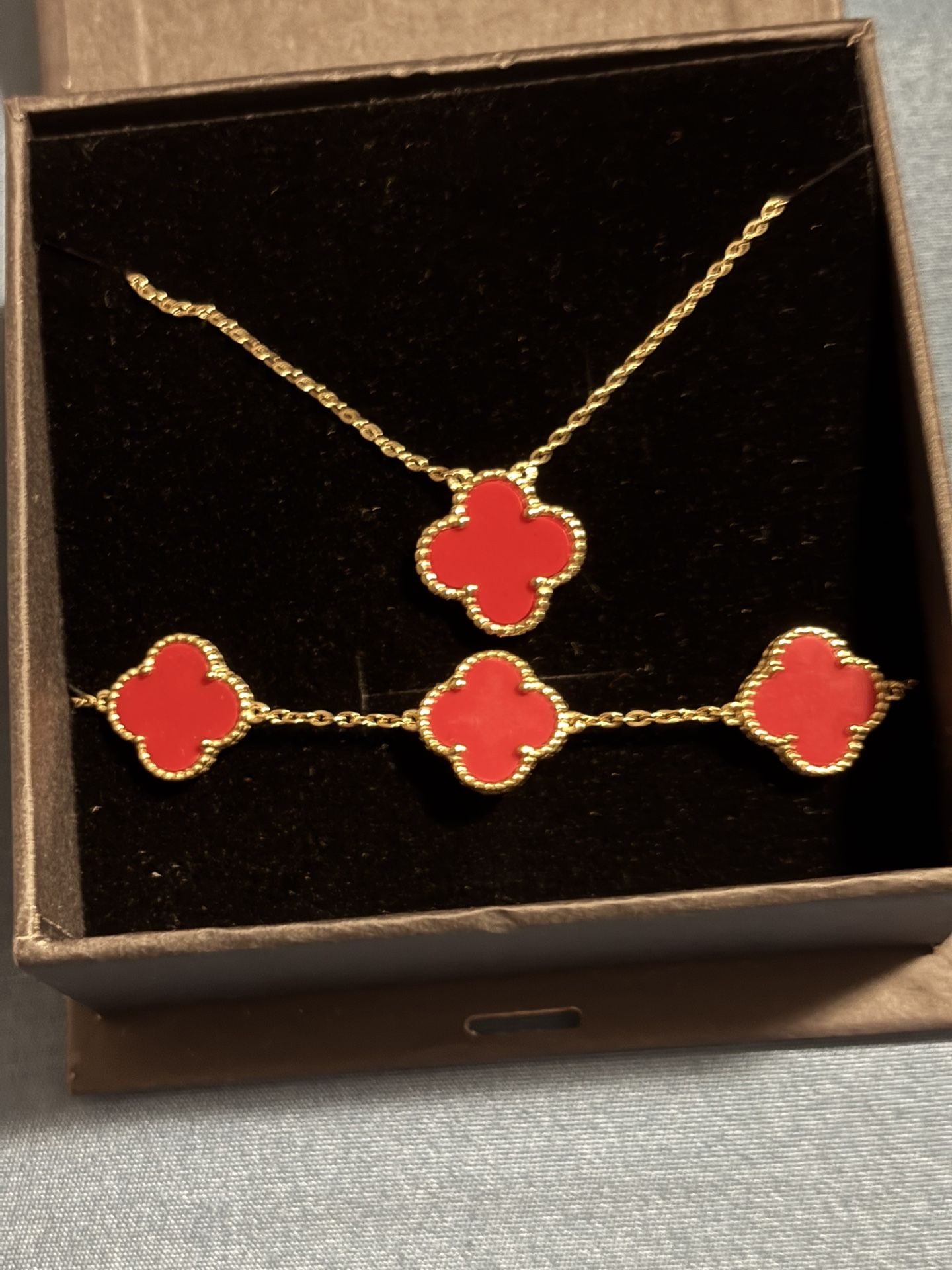 Red Necklace and Bracelet