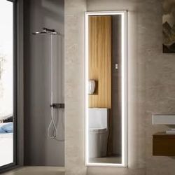 New in box-QueenFun Nova 16-in x 60-in Lighted LED Surface/Recessed Mount Brushed Nickel Mirrored Rectangle Soft Close Medicine Cabinet