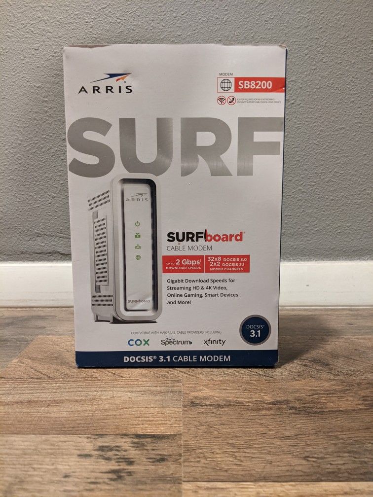 ARRIS SURFboard SB8200 Cable Modem DOCSIS 3.1 + Still Under Warranty