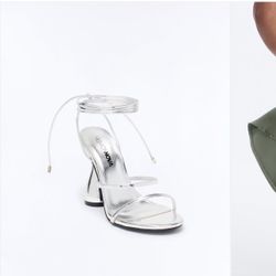 Silver Heels/Silver purse bag