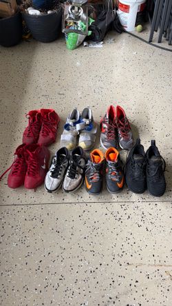 Used basketball shoes in mid condition.