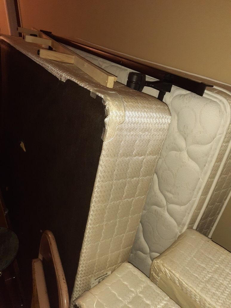 Queen bed with rails