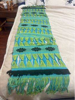 Vintage 1970s macramé wall hanging 60 inches
